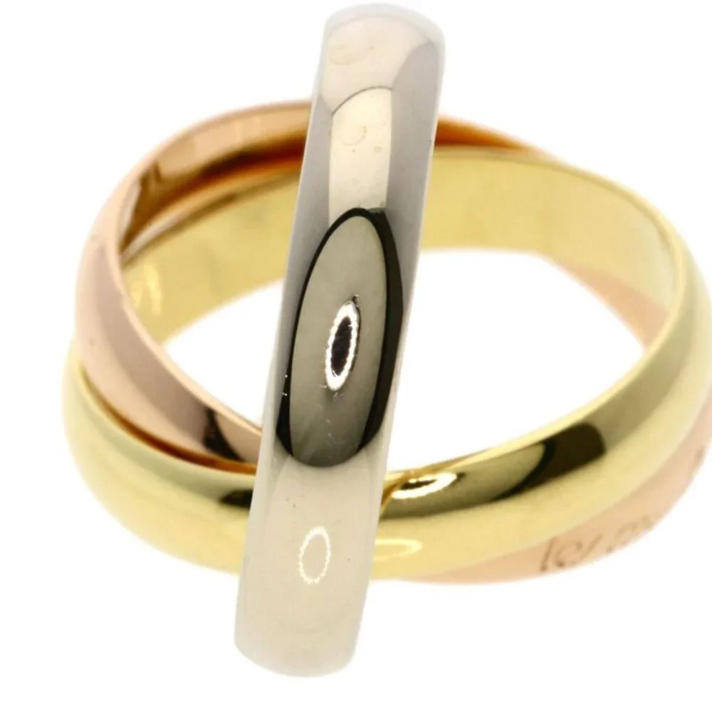 Cartier Trinity 48 Ring 18K Yellow Gold 18K White Pink - Picture 8 of 9